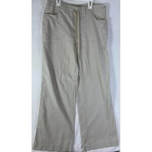 Daisy Fuentes Women Tan Casual Pants Medium Linen